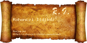 Rohonczi Ildikó névjegykártya