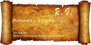 Rohonczi Ildikó névjegykártya